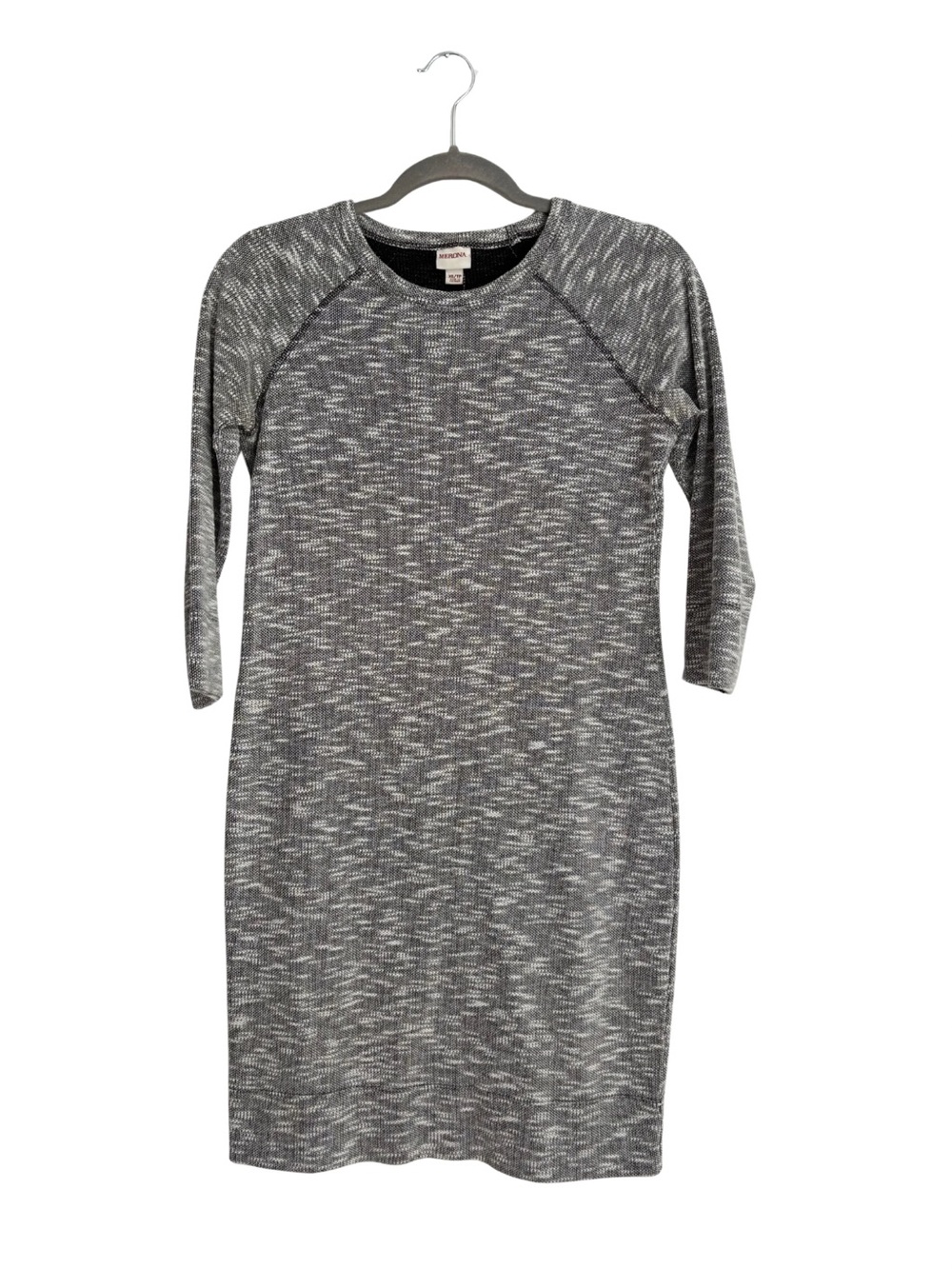 Merona Heather Gray Knit Shift Dress - 3/4 Sleeve